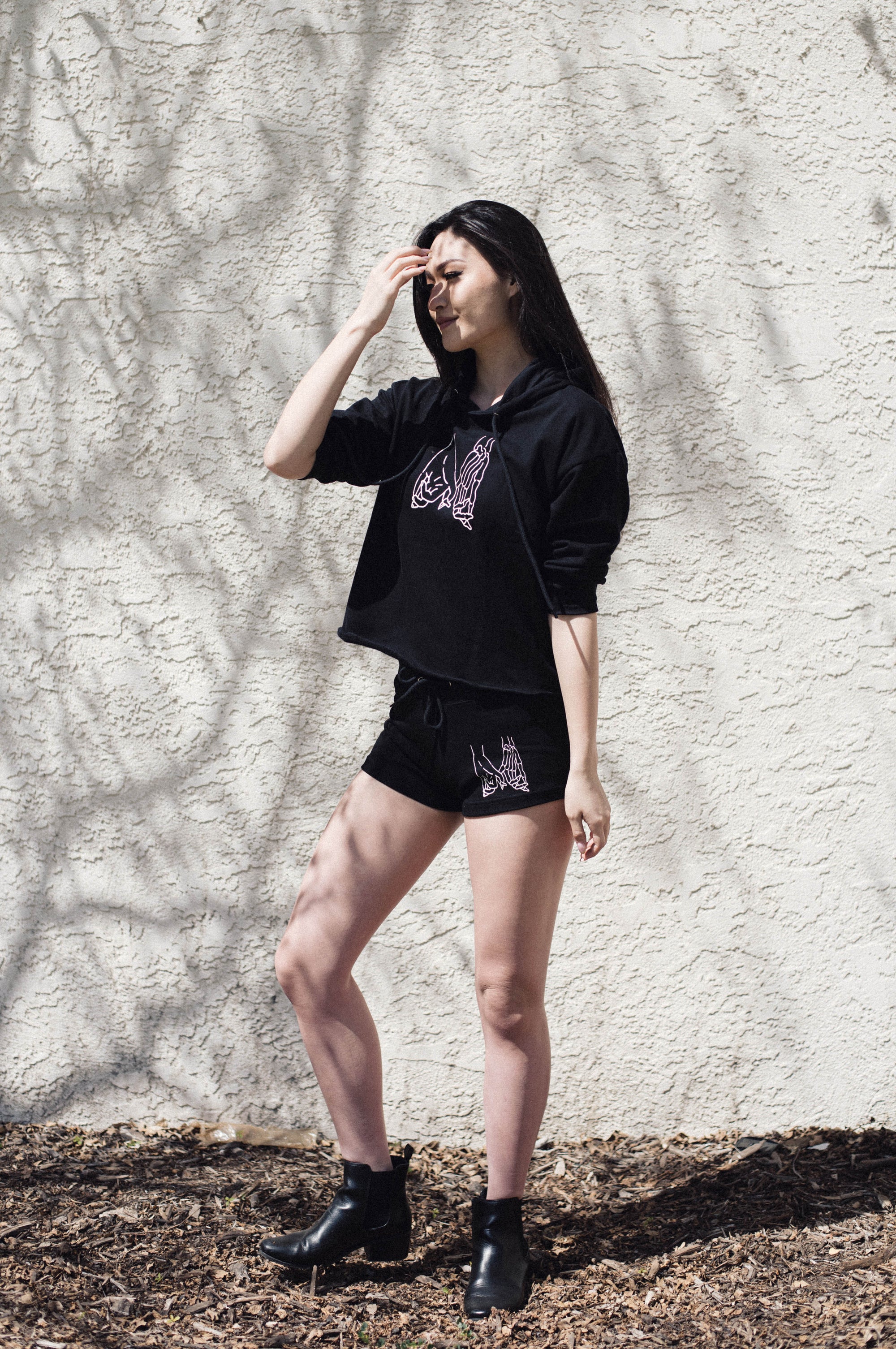 Dark Love Crop Hoodie Sweatshirt