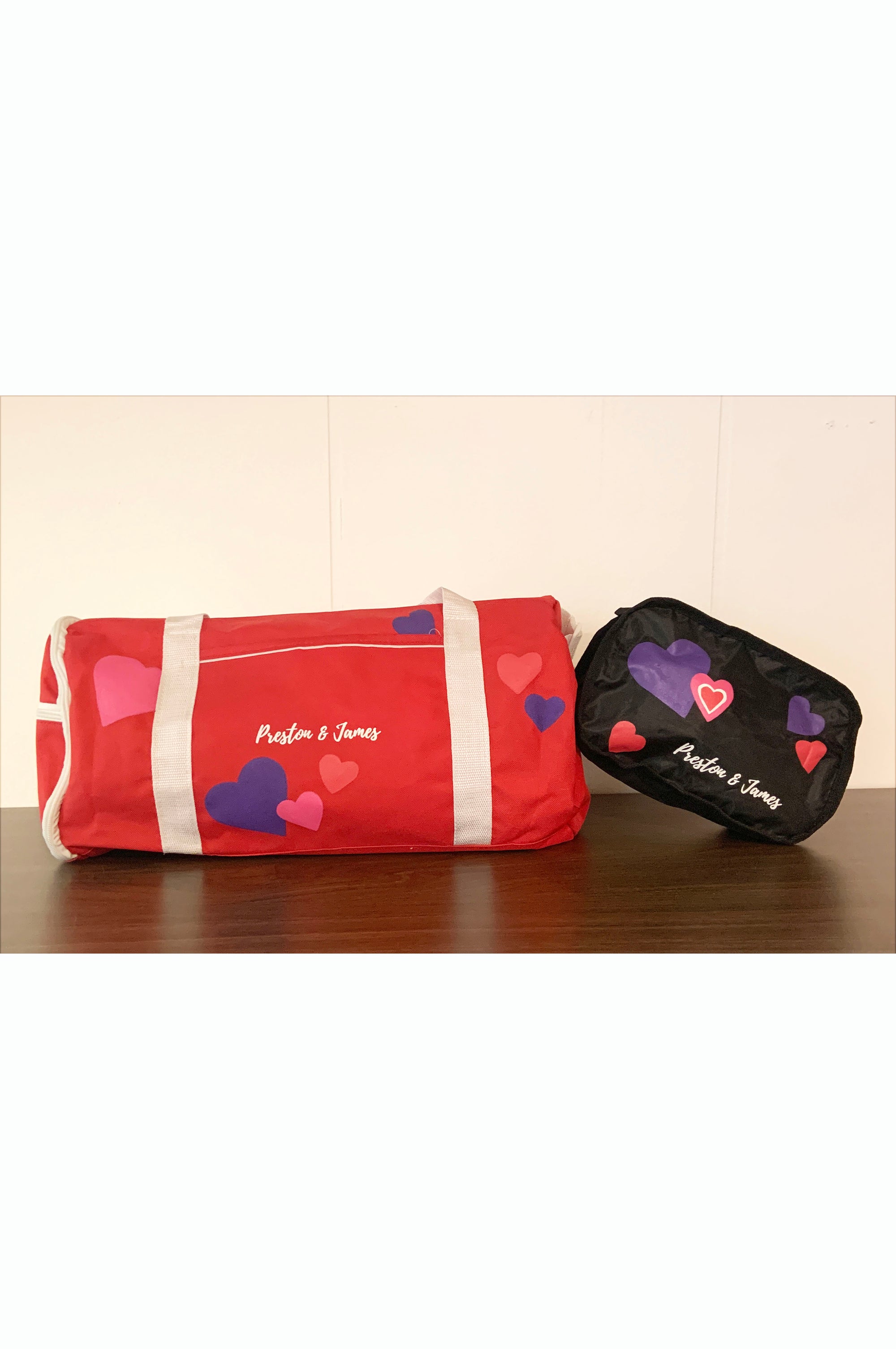 Hearts Duffle/Travel Bag Set