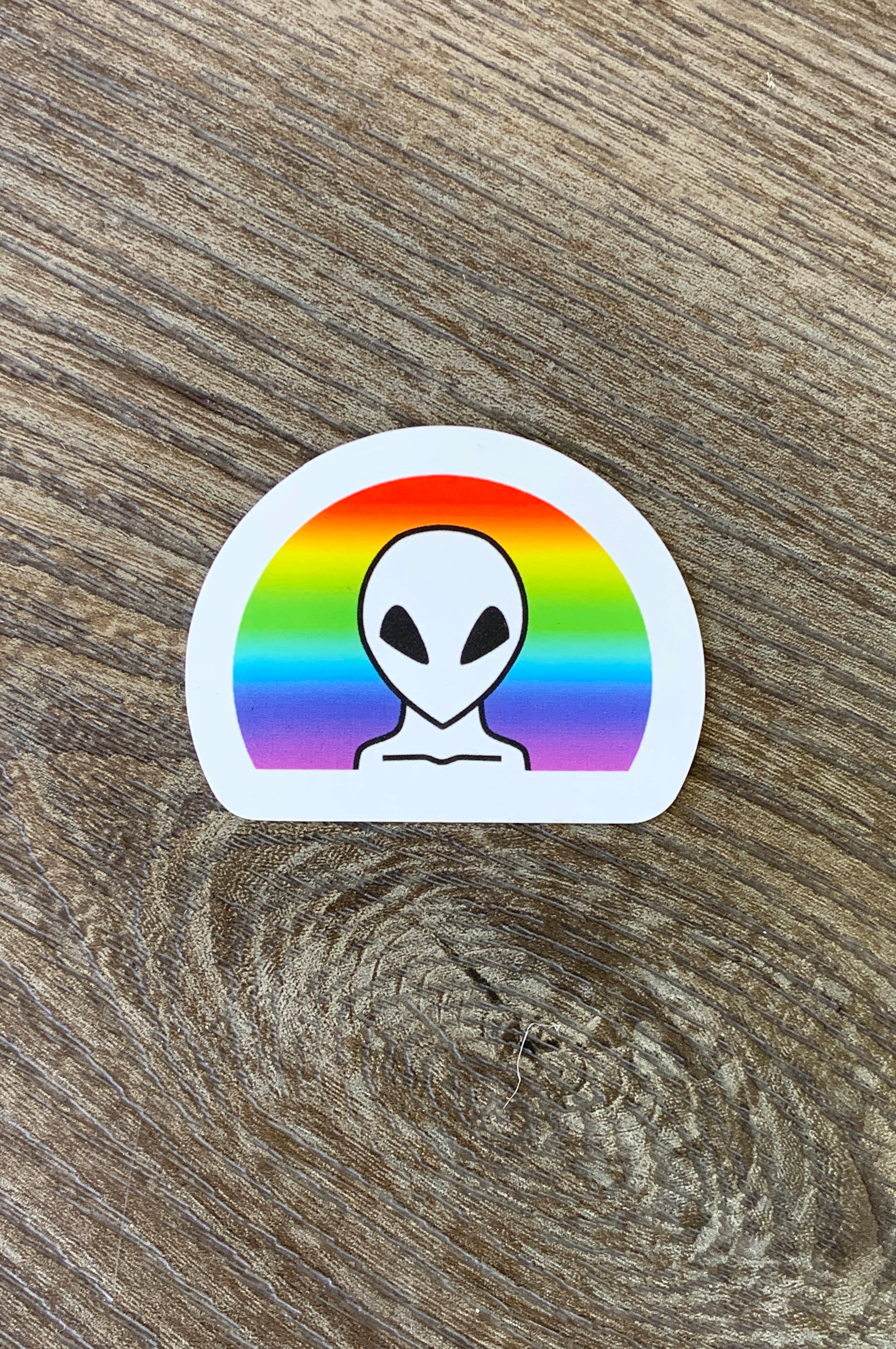 Rainbow Alien Vinyl Sticker